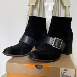 Suede Buckle Bootie